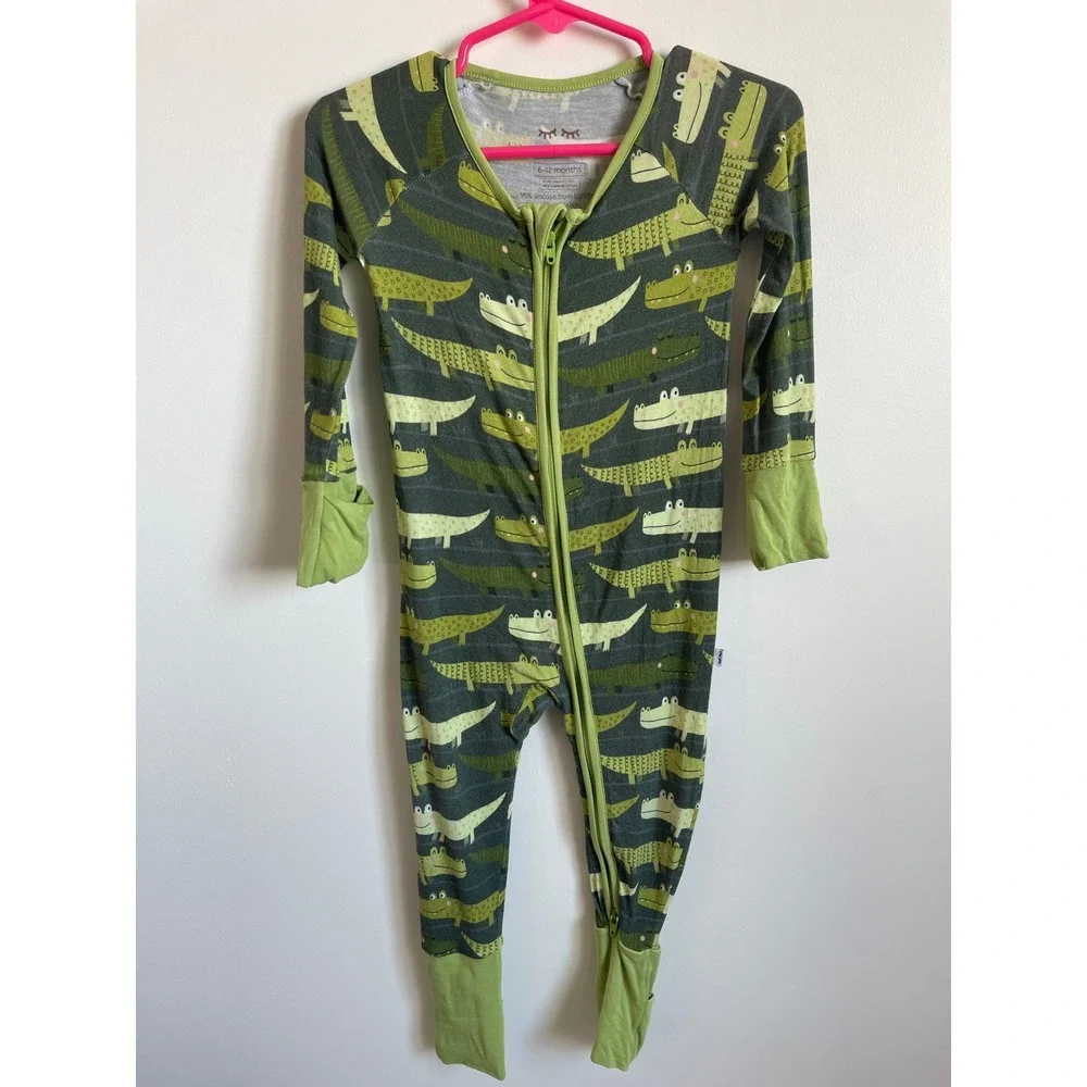 Little Sleepies Green Crocs Bamboo Zippy 6-12 Months